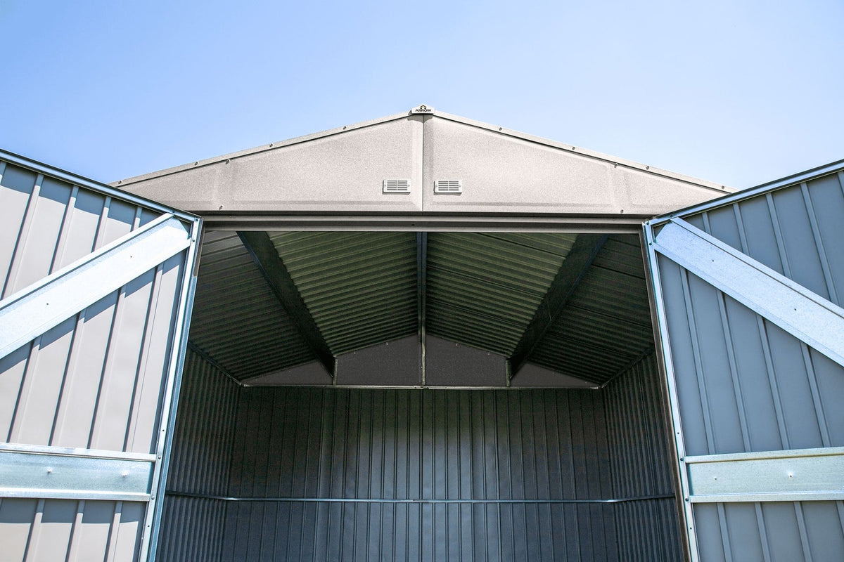 Elite 14x14-ft Cool Grey Corrosion-Resistant Steel Storage Shed