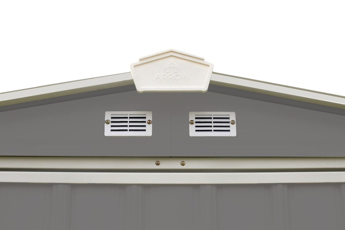 EZEE Galvanized Steel Storage Shed with Low Gable Roof, Charcoal/Cream, 6-ft x 5-ft