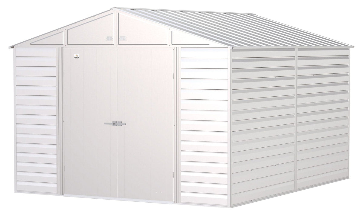Select Galvanized Steel Storage Shed, Flute Grey, 10-ft x 12-ft