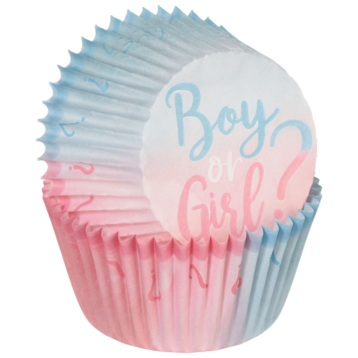 "Boy or Girl?" Baking Cups, Blue/Pink, 2-in, 75-pk, for Gender Reveal