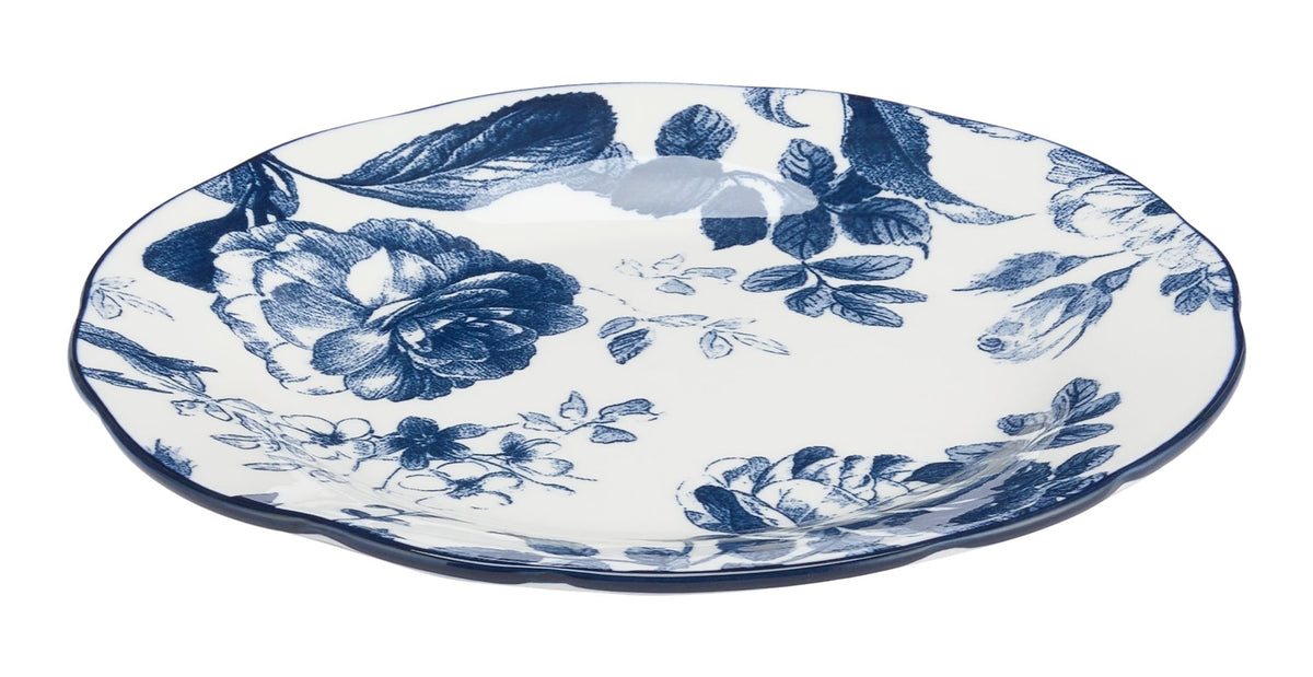 Augusta Stoneware Salad Plate, 1-pc. White/Blue Floral