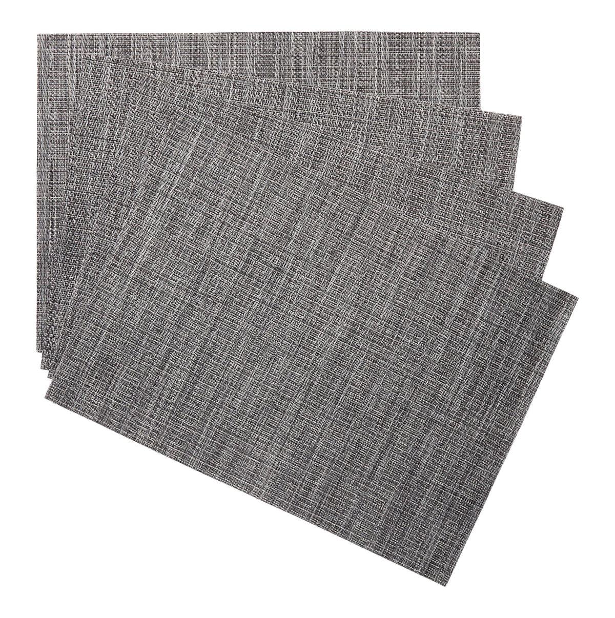 Lurex Rectangle Textilene Woven Placemat, Gunmetal, 13-in x 18-in, 4-pk