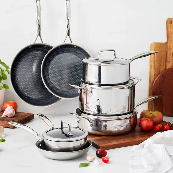 Paradigm Hybrid Ceramic Non-Stick Tri-ply Clad Cookware Set, 11-piece
