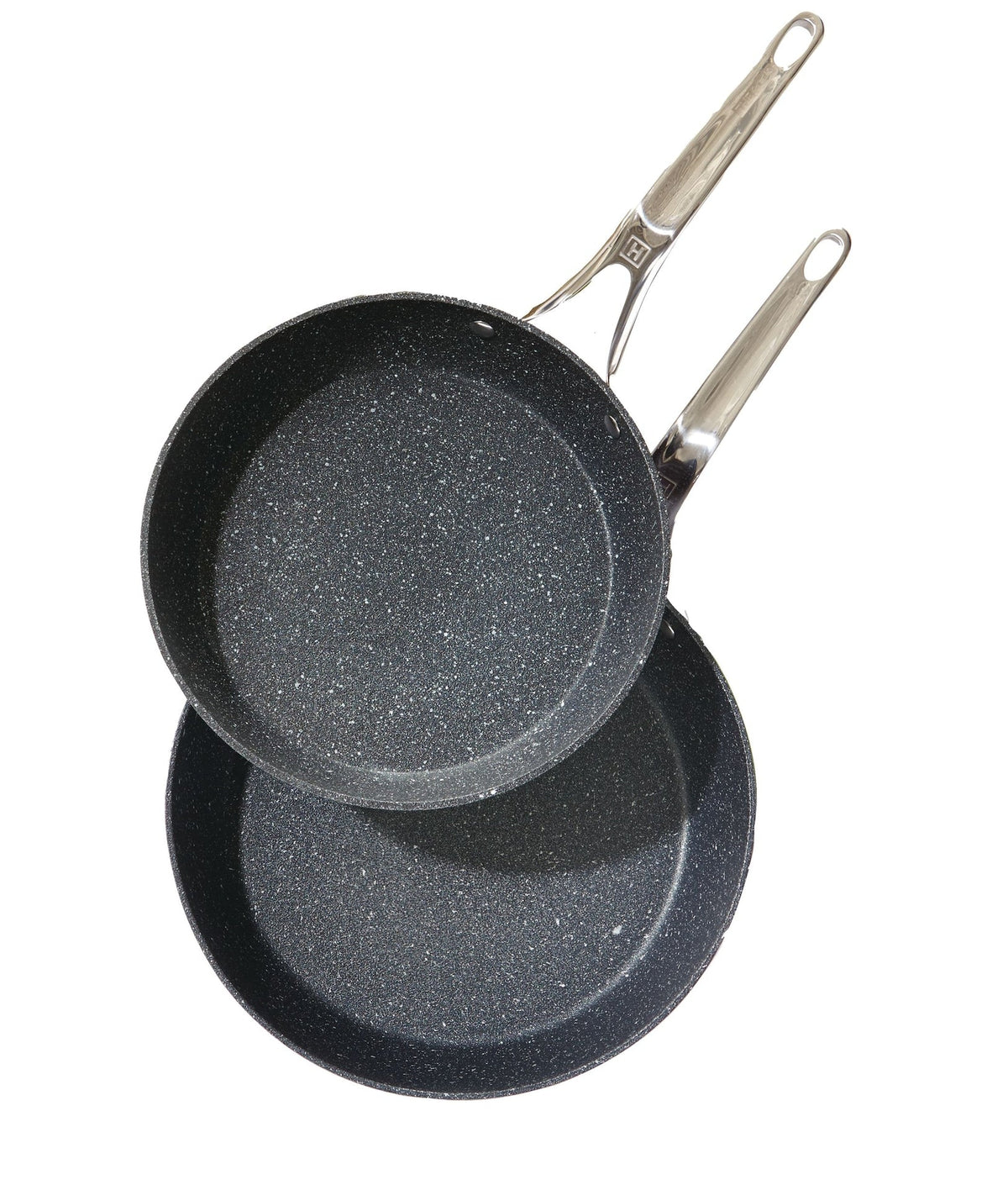 The Rock Frying Pan, Non-stick, Dishwasher & Oven Safe, 26cm & 30cm, Black, 2-pk