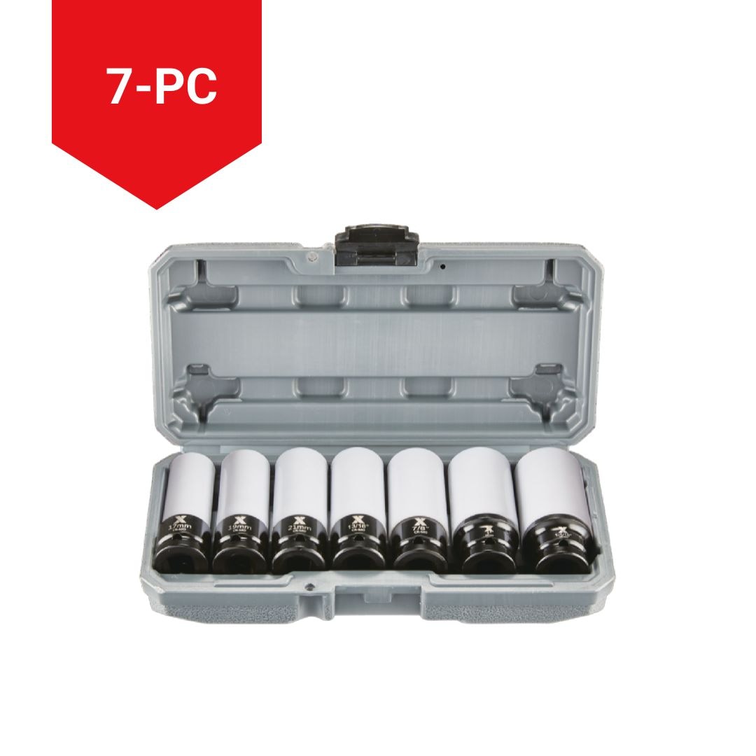 1/2-in Drive Wheel Protector Deep Impact Socket Set, 7-pc