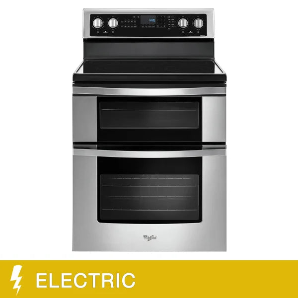 30 in 6.7 cu ft. Stainless Steel Electric Double Oven Range with True European Convection