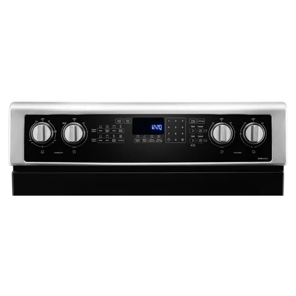 30 in 6.7 cu ft. Stainless Steel Electric Double Oven Range with True European Convection