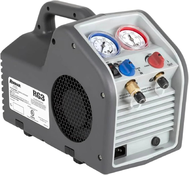 (Portable Refrigerant Recovery Machine – 115V, 60Hz, for Both Liquid and Vapor Refrigerant, White-Robinair W1040