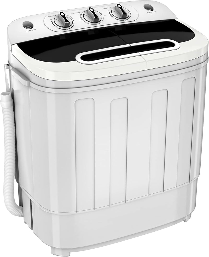 Portable mini double-burner washing machine, capacity 13 pounds, equipped with a spin dryer, a compact clothes washing machine, a lightweight small-sized washing machine, suitable for families, apartments, dormitory rooms, and campers. U2181