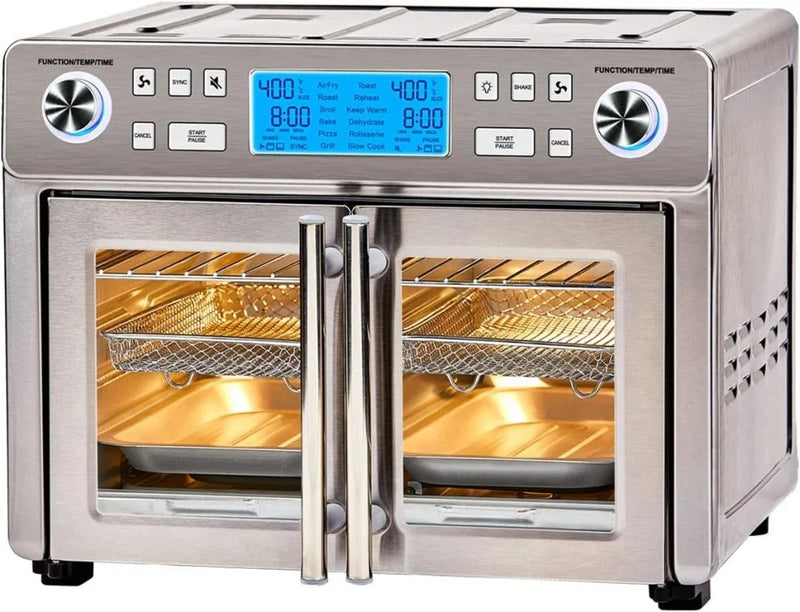 Emeril Lagasse Dual Zone 360 Air Fryer Oven Combo with French Door, 25 QT Extra Large, Cook Two Foods in Different Ways, Up to 60% Faster from Frozen to Finish A4260