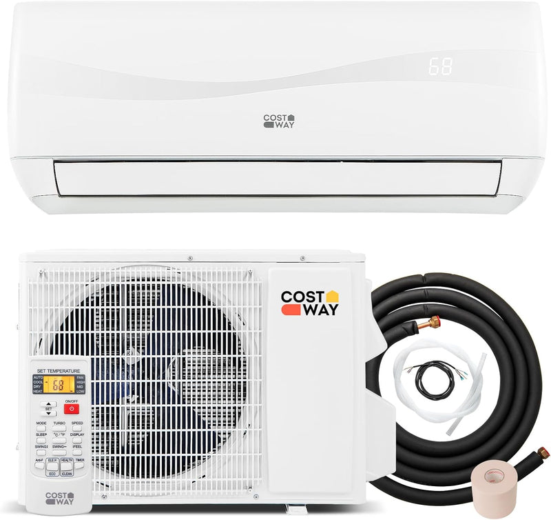 12000-watt mini split air conditioner and heater, 20 energy efficiency rating, 115 volts, wall-mounted tubeless air conditioning unit, capable of cooling rooms with an area not exceeding 750 square feet, energy-efficient inverter air C8518