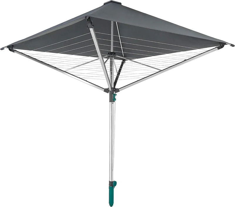 Rotary dryer Linno Protection 400 model, aluminum - rust-proof treatment, gray, 40-meter long, with an umbrella-shaped device, rotary dryer with a covered clothes rack, rotary clothes hanger L1173