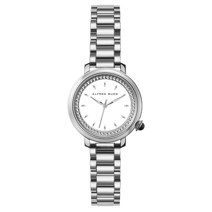 Alfred Sung White Dial Women's Watch F1419