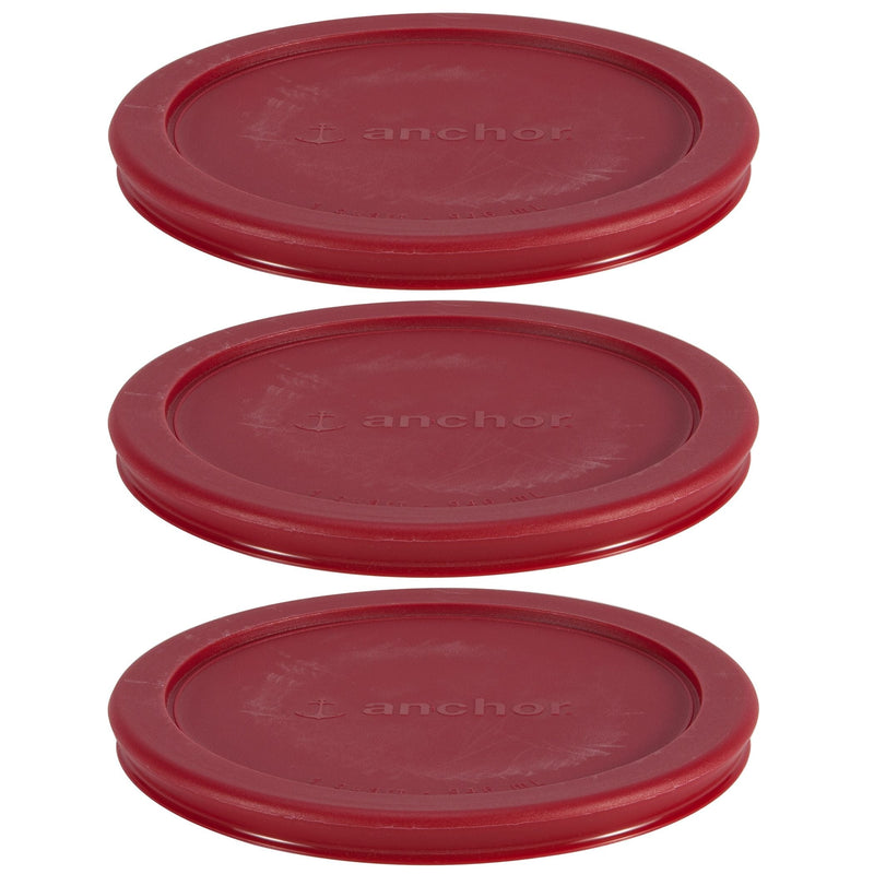 Plastic Lid Set, Red, 3-pc x 4-Cup D7777