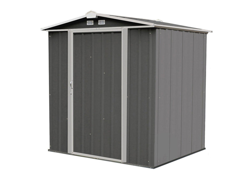 EZEE Galvanized Steel Storage Shed with Low Gable Roof, Charcoal/Cream, 6-ft x 5-ft B1430