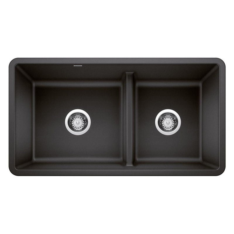 Precis 33-in 60/40 Reversible Double Bowl Undermount Kitchen Sink with Low Divide, Anthracite L9399