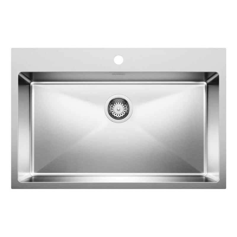 Quatrus R15 31-in Single Bowl Dual Mount Stainless Steel Kitchen Sink H5590