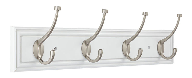 Galena Stainless Steel 4-Hook Pill Top Rail, White/Silver, 27-in K5590