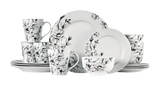 Wild Rose Porcelain Dinnerware Set, Serves 4, 16-pc, White