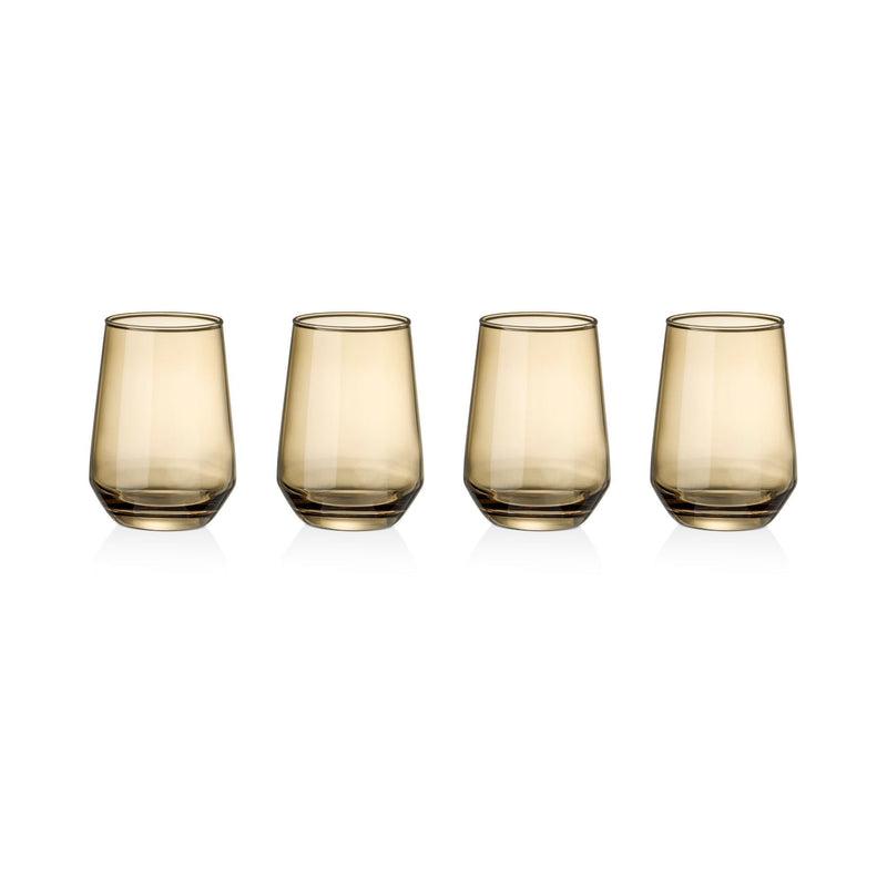 Harvest-Coloured Stemless Wine Glass Set, 4-pk V8587