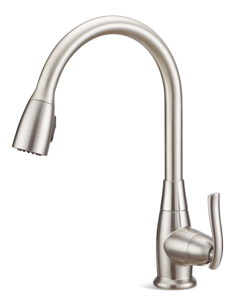 Terrazo Single Handle Pull Down Kitchen Faucet, Stainless Steel Y881