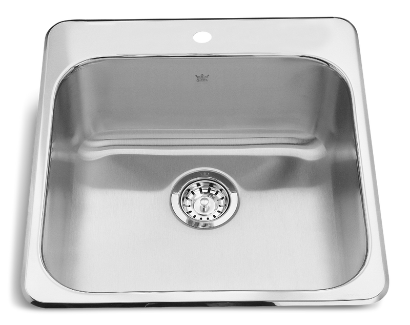 Drop In Single Bowl 1-Hole Kitchen Sink, 20-in x 20.5-in x 8-in, Stainless Steel N9426