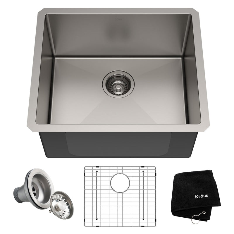 Standard PRO Undermount Stainless Steel Single Bowl Kitchen Sink, 21x18x10-in Q3368