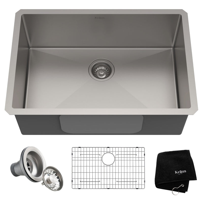 Standard PRO Undermount Stainless Steel Single Bowl Kitchen Sink, 28x19x10-in G2785