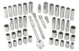 1/2-in Drive Professional Grade Socket Set, 45-pc, SAE/Metric, CRV, Nickel-Chrome Plating