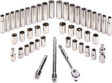 1/2-in Drive Professional Grade Socket Set, 45-pc, SAE/Metric, CRV, Nickel-Chrome Plating