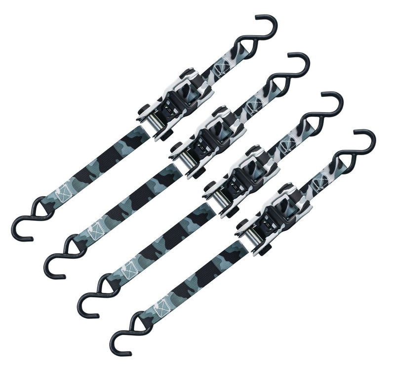 1,500-lb Snow Camo Ratchet Tie Down, 1-in x 10-ft (2.5 cm x 3.05 m), 4-pk Q5099
