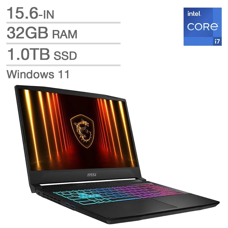 MSI Katana 15 HX 15.6-in. Gaming Laptop, Intel Core i7-14650HX - 32GB RAM, 1TB SSD, 8GB NVIDIA GeForce RTX 5060 R2300