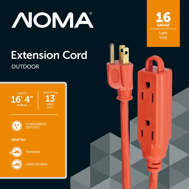 16-ft 5-in 16/3 Outdoor Extension Cord with 3 Grounded Outlets J6655