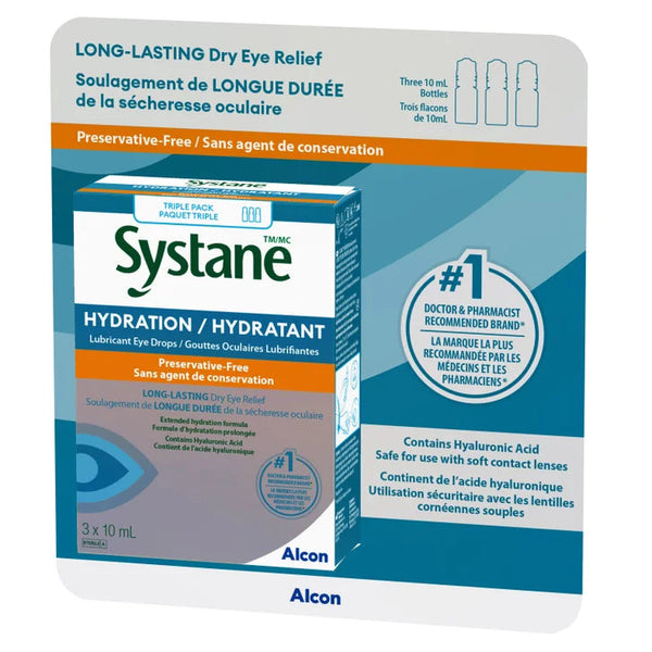 Systane Hydration Eye Drops, 3 x 10 mL I9578