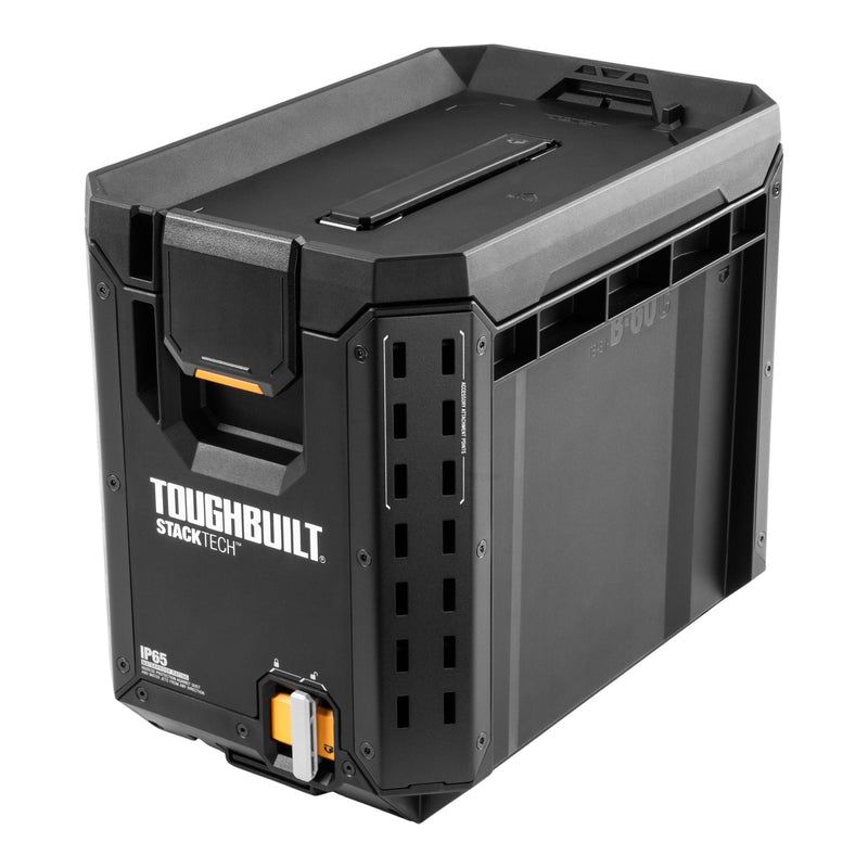 Half Portable Modular Plastic/Metal Tool Box with Inner Tray and 5 Dividers, IP65-Rated, Black N4105