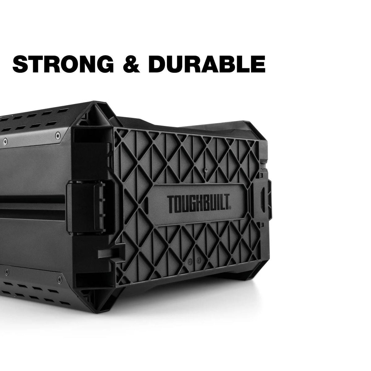 Half Portable Modular Plastic/Metal Tool Box with Inner Tray and 5 Dividers, IP65-Rated, Black