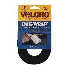 Hook-and-loop ONE-WRAP Heavy Duty Nylon Hook-and-loop Straps, Black, 12-ft x 3/4-in, 1-pk K7683