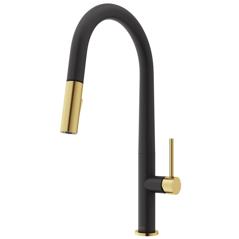 Greenwich 18-in Single-Handle Gold/Black Kitchen Faucet A7576