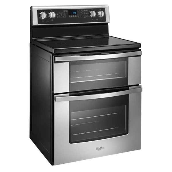 Whirlpool 30 in 6.7 cu ft. Stainless Steel Electric Double Oven Range with True European Convection J1329